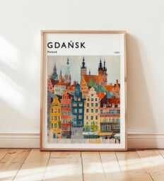Gda??sk Poland Travel Poster Baltic Coast European Wall Art - thumbnail 1