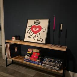 Industrial Shelving Unit - Sideboard Rustic Metal & Wood Side Board - thumbnail 3