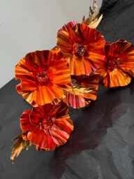 Handmade Copper Poppy Patina Metal Flower, Anniversary Gift - thumbnail 1