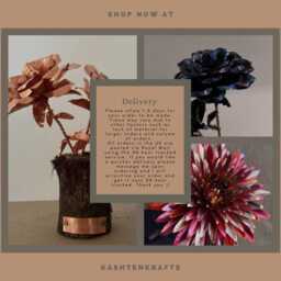 Handmade Copper Poppy Patina Metal Flower, Anniversary Gift - thumbnail 4