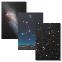 Canvas Set Of 3 - Virgo Constellation Galaxy View The Universe, Navy Wall Art Print, Space & Astrology Decor - thumbnail 2