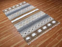 Handmade Block Printed Cotton Rug - Bohemian Style Area
