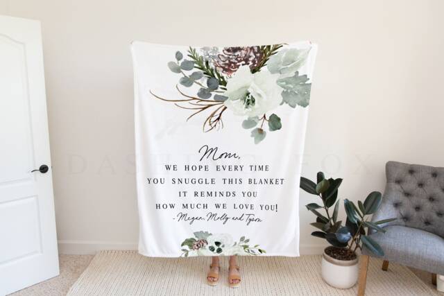 Mom Christmas Gift From Kids, Grandma Quote, Custom Quote Blanket, Present, Personalized - image 1