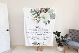 Mom Christmas Gift From Kids, Grandma Quote, Custom Quote Blanket, Present, Personalized
