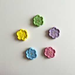Handmade Polymer Clay Flower Magnet Pastel Kitchen Decor