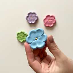 Handmade Polymer Clay Flower Magnet Pastel Kitchen Decor - thumbnail 3