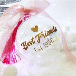 Best Friends Established' Personalised Glass Christmas Bauble - thumbnail 1