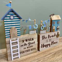 Rustic Coastal Beach Hut House Sign/Seaside Nautical Holiday Indoor Home Ornament Bathroom Sea Life D??cor - thumbnail 3