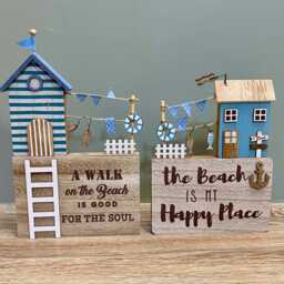 Rustic Coastal Beach Hut House Sign/Seaside Nautical Holiday Indoor Home Ornament Bathroom Sea Life D??cor - thumbnail 2