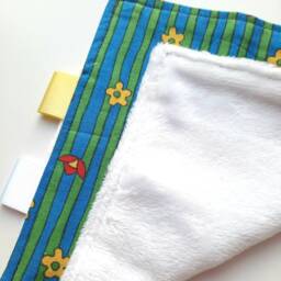 Baby Comforter, Newborn Sensory Toy, Flowers Print, Small Security Blanket For Baby, Snuggly Soft Baby Shower Gift, Plush Cuddle Present - thumbnail 4