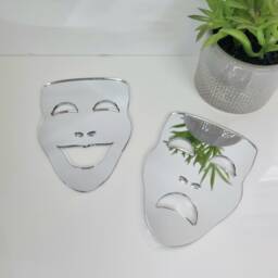 Theatre Mask Acrylic Mirror Wall Art Comedy & Tragedy Set - thumbnail 3