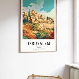 Jerusalem Travel Poster Vintage Israel Wall Art - thumbnail 2