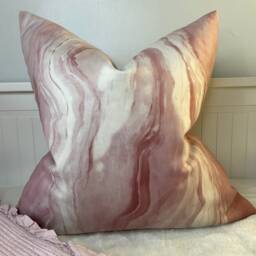 Prestigious Textiles Marble Lava Pink Velvet Cushion Cover, Throw Pillow, Cover Pillow - Double Sided/Made in UK Worldwide Shipping - thumbnail 2