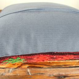 40cm Vintage Kilim Cushion Cover Handwoven - Boho Brocade Sunburts On Burgundy - thumbnail 4