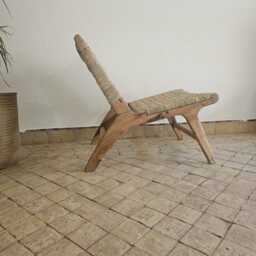 Moroccan Armchair in Nutwood With Palm Leaf Cord - thumbnail 4