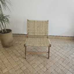 Moroccan Armchair in Nutwood With Palm Leaf Cord - thumbnail 3