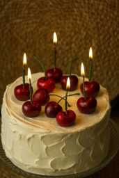 Cherry Birthday Candles Handmade Soy Wax Party Toppers - Set