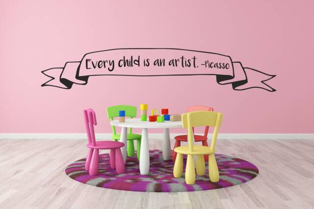 "Vinyl Wall Art Decal - ""Every Child Is An Artist.-Picasso" - image 1