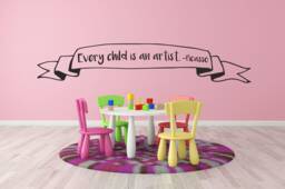 "Vinyl Wall Art Decal - ""Every Child Is An Artist.-Picasso" - thumbnail 1