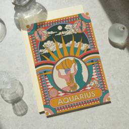 Aquarius Zodiac Star Sign Print - Personalized Astrology Wall Art Unique Birthday Gift - thumbnail 2