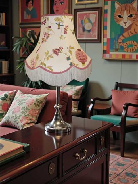Oriental Fabric Lampshade, Handmade For Table Lamp Shades, Floor Standard Bases & Ceiling Lights Pendants - image 1