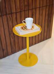 Handcrafted Metal Side Table Yellow Modern Indoor Outdoor Accent Table