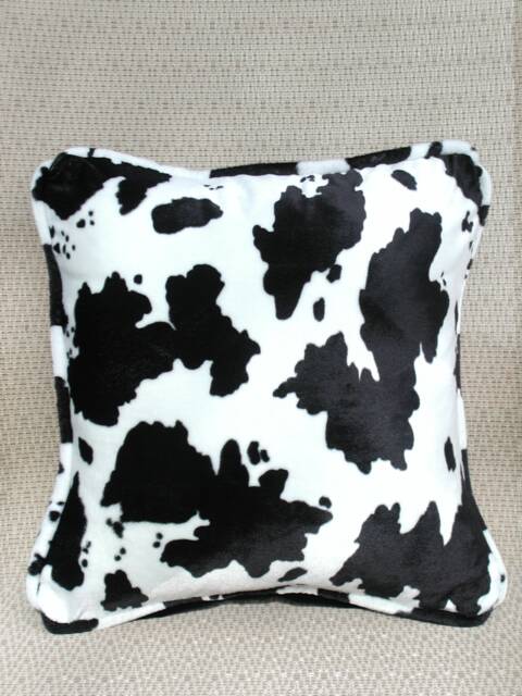 Cow Print Pillows, Black & White Cow, Velvet Western Throw Ranch Home Decor, Toss Pillows - image 1