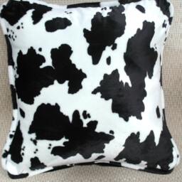 Cow Print Pillows, Black & White Cow, Velvet Western Throw Ranch Home Decor, Toss Pillows - thumbnail 3