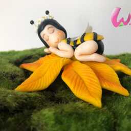 Handmade Cold Porcelain Ladybug Figurine, 5-Inch Wide - thumbnail 2