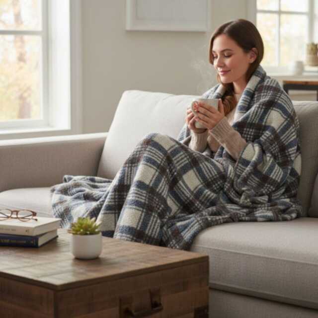 Retro Christmas Plaid Blanket Cozy Winter Throw, Soft Warm Checkered Sofa Blanket, Holiday Snuggle Throw, Aesthetic Xmas Home Decor Gift - image 1