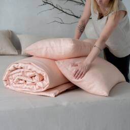 Airy Linen Duvet Cover Set With Pillowcases, Various Sizes, Natural Bedding - thumbnail 2