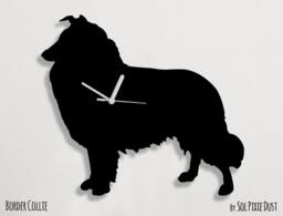 Border Collie Dog 2 - Wall Clock Silhouette - thumbnail 1