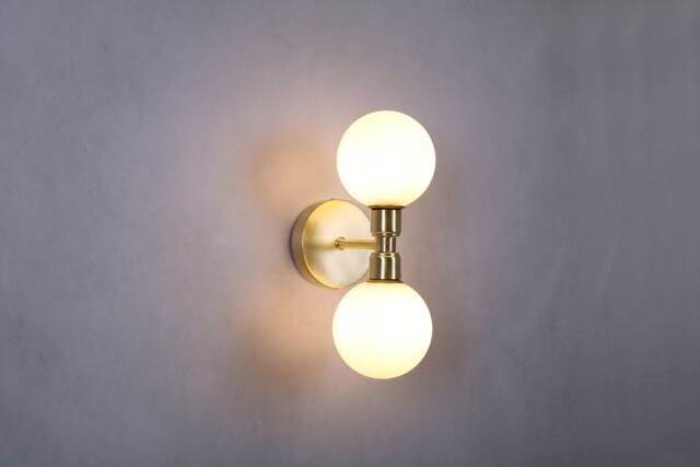 Double Wall Lighting - Brass Gold Lamp Vanity Light Fixture, Sconce Model Ranor Design # - image 1