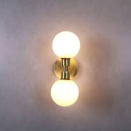 Double Wall Lighting - Brass Gold Lamp Vanity Light Fixture, Sconce Model Ranor Design # - thumbnail 3