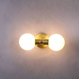 Double Wall Lighting - Brass Gold Lamp Vanity Light Fixture, Sconce Model Ranor Design # - thumbnail 2