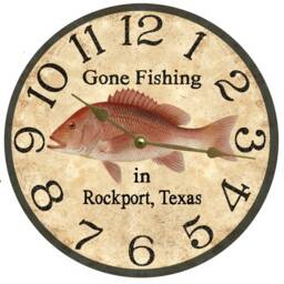 Personalized Fishing Wall Clock - Red Snapper Fish Ocean Clock - thumbnail 2