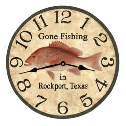 Personalized Fishing Wall Clock - Red Snapper Fish Ocean Clock - thumbnail 1