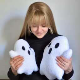 Plush Ghost Pillow in 3 Styles - Halloween Decor - Toy Pillows Handmade Doll Funny Ghos - thumbnail 4