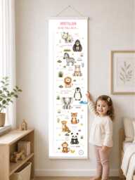 Personalised Safari Height Chart With Name - Kids Animal Growth Wall Decor - thumbnail 1
