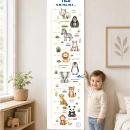 Personalised Safari Height Chart With Name - Kids Animal Growth Wall Decor - thumbnail 3