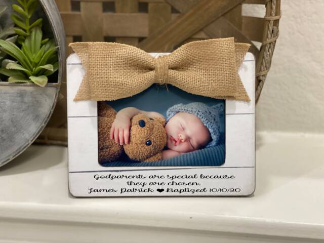 Personalized Godmother Picture Frame Baptism, Christening Gift - image 1