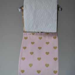 Pink & Gold Decorative Toilet Paper Holder Storage Dirty Pink With Hearts At 1 Or 2 Rolls. Bathroom Decoration. Storage - thumbnail 2