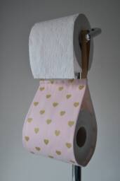 Pink & Gold Decorative Toilet Paper Holder Storage Dirty Pink With Hearts At 1 Or 2 Rolls. Bathroom Decoration. Storage - thumbnail 1