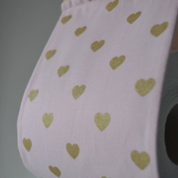 Pink & Gold Decorative Toilet Paper Holder Storage Dirty Pink With Hearts At 1 Or 2 Rolls. Bathroom Decoration. Storage - thumbnail 3