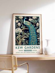 William Morris Peacock Print, Kew Gardens London Poster, Vintage Wall Art, Floral Poster - thumbnail 1