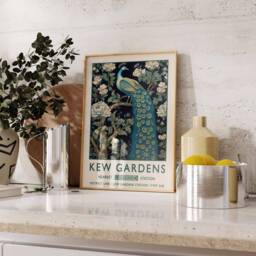 William Morris Peacock Print, Kew Gardens London Poster, Vintage Wall Art, Floral Poster - thumbnail 3