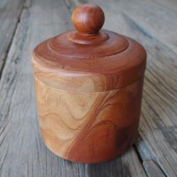 Wooden Jar, Box With Lid, Natural Color Classic Designed Lid Unusual Boxes - thumbnail 3