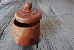Wooden Jar, Box With Lid, Natural Color Classic Designed Lid Unusual Boxes - thumbnail 1