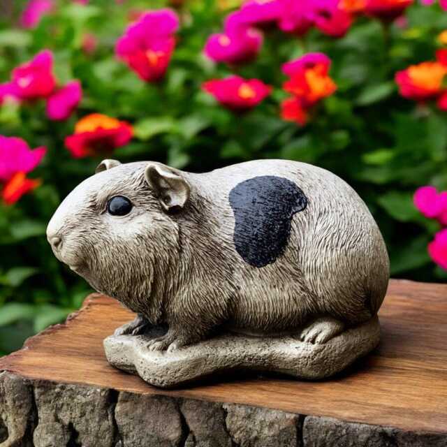 Concrete Guinea Pig Figurine Stone Pet Statue Cement Garden Art Outdoor Yard Decor Cute Animal Sculpture Gift For Lover Lawn Ornament - image 1