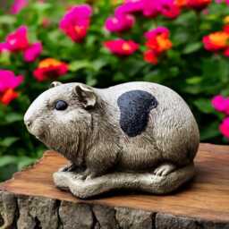 Concrete Guinea Pig Figurine Stone Pet Statue Cement Garden Art Outdoor Yard Decor Cute Animal Sculpture Gift For Lover Lawn Ornament - thumbnail 1